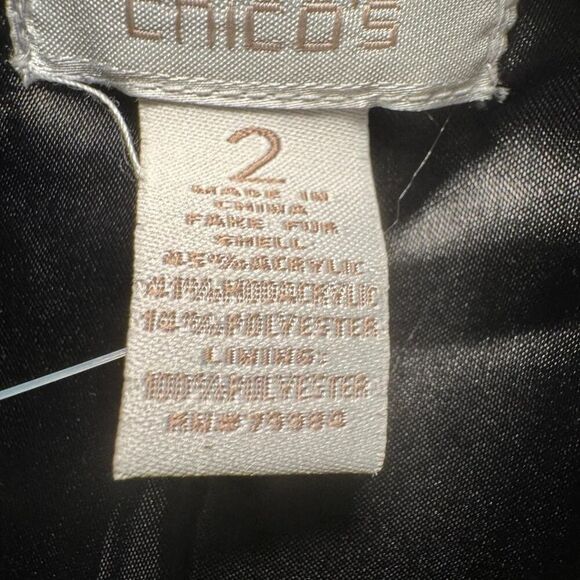 NWT Chico’s Faux Fur Animal Print Vest Size 2 (L/XL) Sleeveless Jacket Cheetah L - Picture 2 of 5